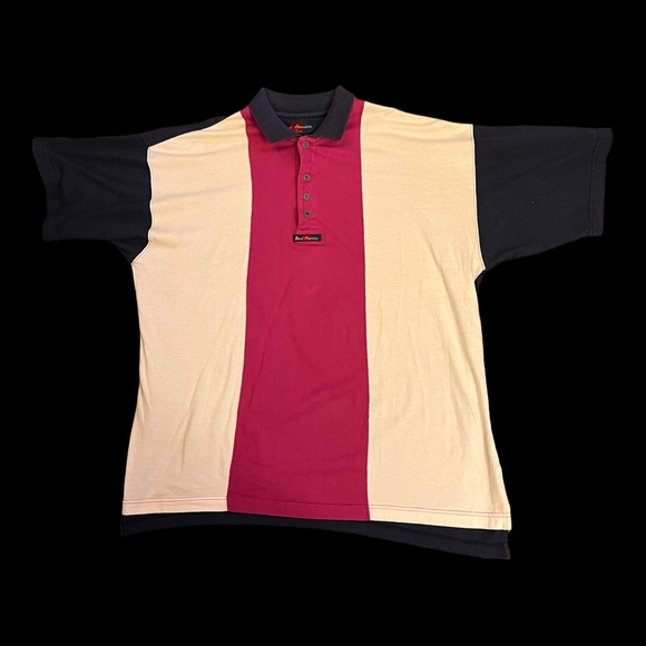 Boss America By Brookhurts Pink And White Multicolor Polo Mens Size XL - Picture 1 of 3